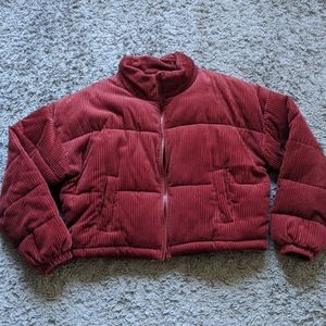 Corduroy Cropped Puffer